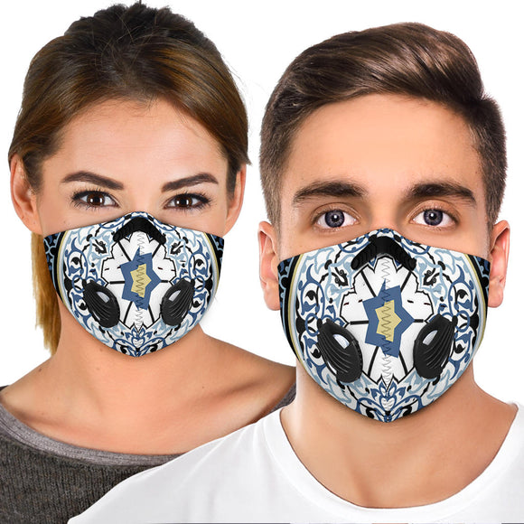 Luxury Dark Blue Persian Style Premium Protection Face Mask