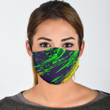 Classic Racing Design Deep Blue & Neon Green Protection Face Mask