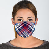 Classic Luxury Tartan Design Red & Deep Blue Protection Face Mask