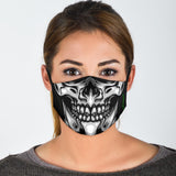 Silver Skull Smile Two Protection Face Mask