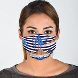 Blue Palm Tree With Stripes Style Protection Face Mask