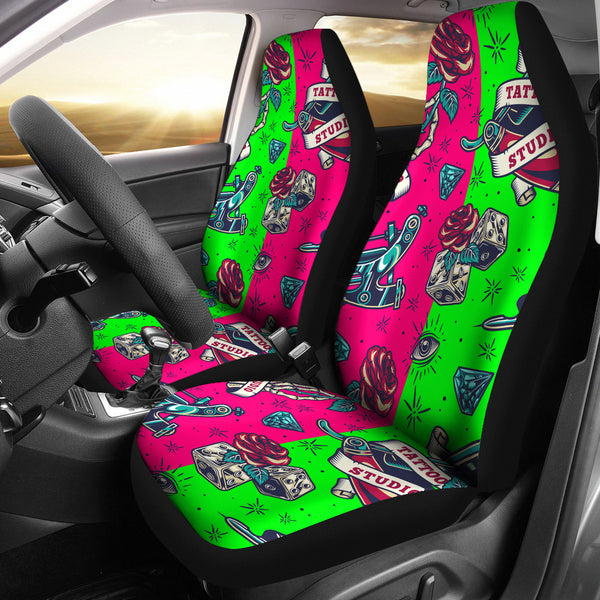 Neon green shop seat covers