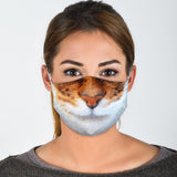 Brown and White Lovely Wild Cat Protection Face Mask