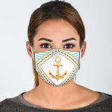Luxury Sailor Style With Gold Anchor Protection Face Mask