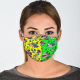 Tattoo Studio Design in Neon Green & Yellow Protection Face Mask
