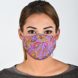 Violet & Pink Paisley Pattern Protection Face Mask