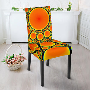 Neon Orange Sun Dining Chair Slip Cover