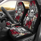 Gothic Skull and Red Roses Seat Covers