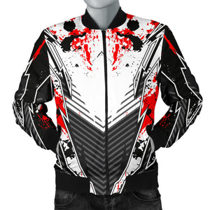 Racing Style Black & Bloody Red Splash Vibes Men's Bomber Jacket