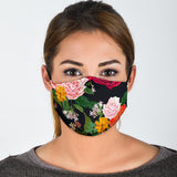 Classic Roses Black Art Protection Face Mask