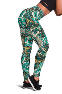 Green Mandala Style Women's Leggings