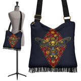 Golden Bee Art Crossbody Boho Handbag