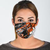 Classic Racing Design Black & Neon Orange Protection Face Mask