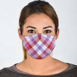 Classic Luxury Tartan Design Pink & White Protection Face Mask