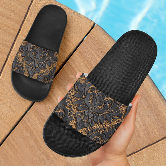 Royal Black Slide Sandals