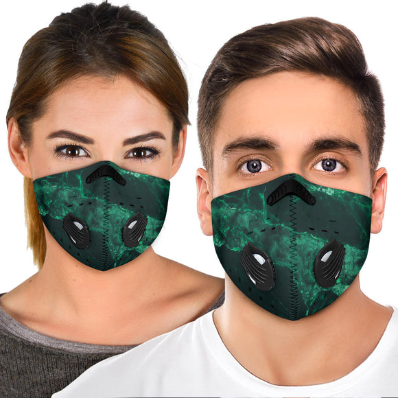 Emerald Green Real Marble Design Premium Protection Face Mask