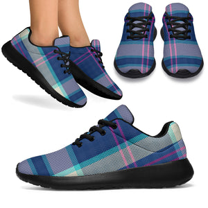 Luxury Blue Tartan Sport Sneakers