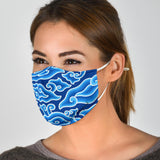 Blue Japanese Traditional Wave Beauty Design Protection Face Mask