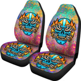 Psychedelic Design With Light Blue Skull & Mushrooms Car Seat Cover