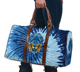 Special Navy Light Blue Tie Dye Design - Golden Lion Head Style - Travel Bag