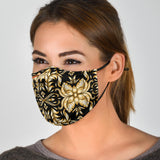 Black & Gold Damask Art Design One Protection Face Mask