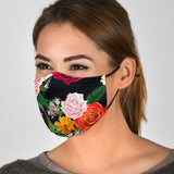 Classic Roses Black Art Protection Face Mask