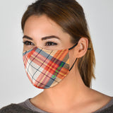 Classic Luxury Tartan Design Orange & White Protection Face Mask