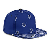 Luxury Royal Deep Blue Bandana Style Paisley Design Snapback Hat