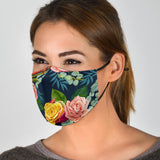 Classic Roses Deep Blue Art Protection Face Mask