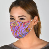 Violet & Pink Paisley Pattern Protection Face Mask