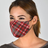 Amazing Dark Red Tartan Protection Face Mask