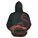 Flamingo In Black Room Design All Over Hoodie