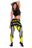 Racing Urban Style Yellow & Black Stripes Vibes Women's Leggings