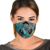 Green Stone Marble Design With Gold Premium Protection Face Mask