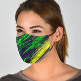 Classic Racing Design Deep Blue & Neon Green Protection Face Mask