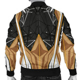 Racing Style Brown & Black Men's Bomber Jacket