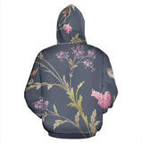 Pink & Grey floral Hoodie