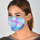 Blue Neon Object Protection Face Mask