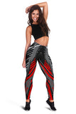 Racing Style Wild Red & Black & Grey Colorful Vibe Women's Leggings