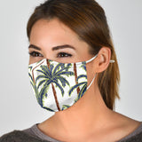 White Design With Palm Tree Protection Face Mask