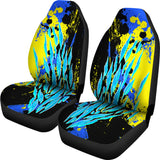 Racing Style Light Blue Splash & Yellow Vibes Car Seat Covers