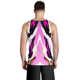 Racing Style Pink & White Men's Tank Top