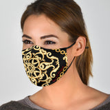 Luxury Golden Design Black Protection Face Mask