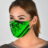 Classic Racing Design Black & Neon Green Protection Face Mask