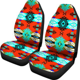 Turquoise Fire Car Seat Covers