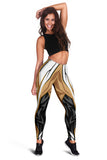 Racing Style Black & Brown 3 Women's Leggings