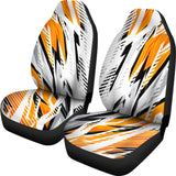 Extreme Racing Style Orange & White Design Car Seat Covers