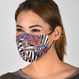Luxurious Chains on Zebra Pattern with Roses Design Protection Face Mask