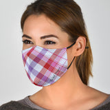 Classic Luxury Tartan Design Pink & White Protection Face Mask