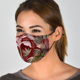 Bordeaux Tropical Leaf Protection Face Mask